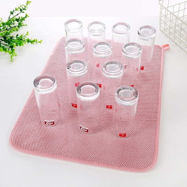 Tapete para comidas de fibra ultrafina, absorbente de agua y de secado rápido, utensilios de cocina domésticos, tapete de drenaje y secado, olla, tazón, mariposa y tapete para material seco