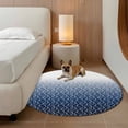 thumbnail image 2 of Modern Navy Blue Round Area Rug 3Ft Washable Small Circle Rugs for Kitchen Entryway, Abstract Ombre Geometric Morocco Non-Slip Carpet Floor Mats Indoor Outdoor Carpet Runner Aesthetic Home Decor, 2 of 8