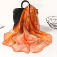 thumbnail image 3 of Weikingp Clearance! Scarf for Women, 160*50Cm Women Flower Print Long Soft Wrap Scarf Simulation Silk Shawl Scarves, Orange, 3 of 4