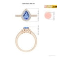thumbnail image 4 of ANGARA Natural Pear 1.1 ct Tanzanite Ring with Diamond Halo in 14K Rose Gold for Women (Size-8x6mm) | December Birthstone, Birthday, Anniversary, Jewelry Gift for Women | Natural Tanzanite Ring, 4 of 8