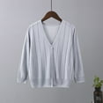 thumbnail image 2 of SHTXOZHI Womens Lightweight Button Down Long Sleeve Cardigan Sweater V Neck Open Front Cardigan, 2 of 3
