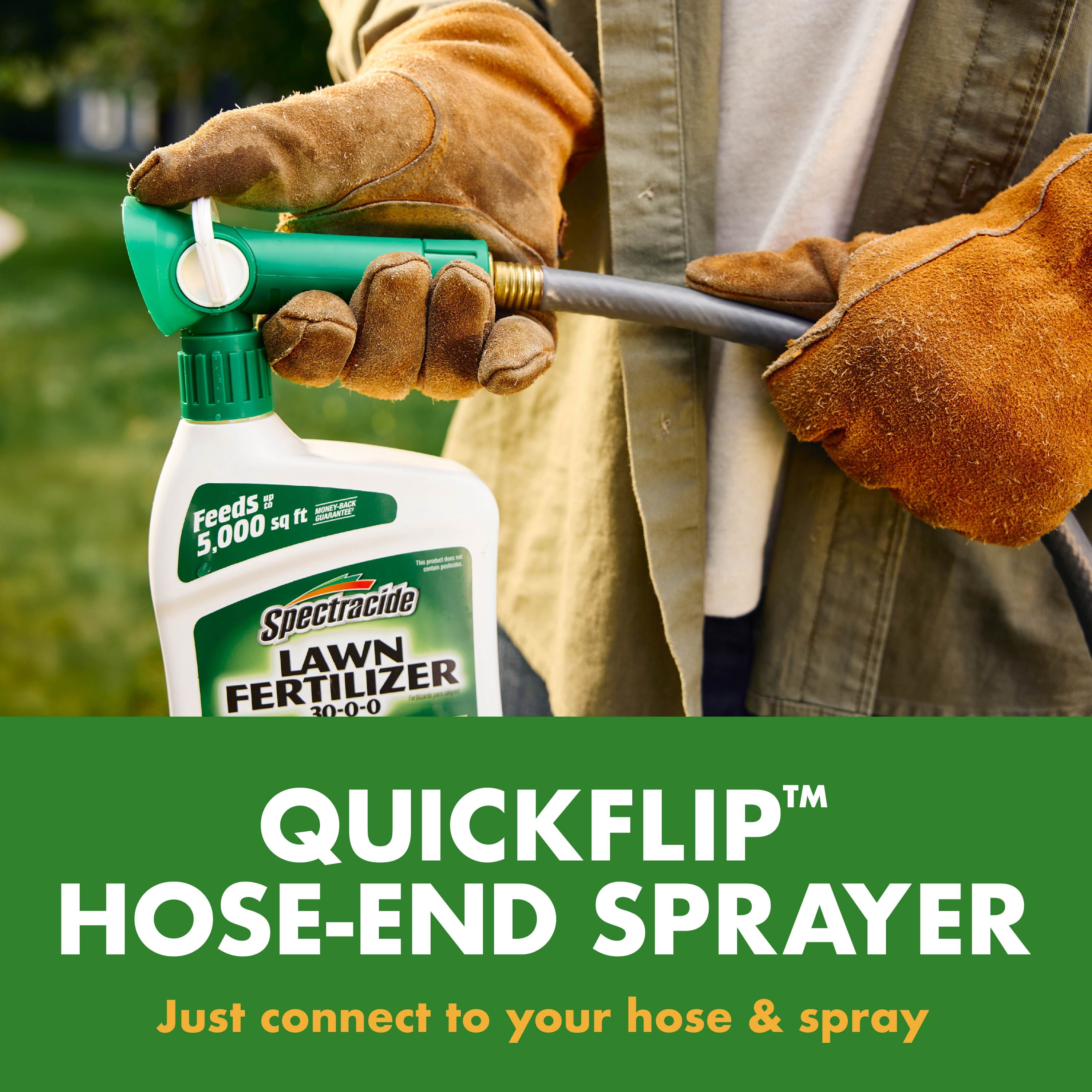 Spectracide Lawn Fertilizer 30-0-0, 2-in-1 Formula Boosts Overall Lawn Strength, 32 Ounces