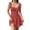 Red, variant on Women'S Boho Floral Dress Romper Spaghetti Strap Smocked Dress Red L