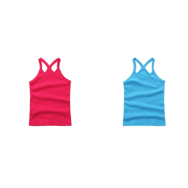 (2-Pack) Rinsvye Children Vest Sleeveless Undershirt Pure Tank Tops Girls Lightweight Breathable Summer