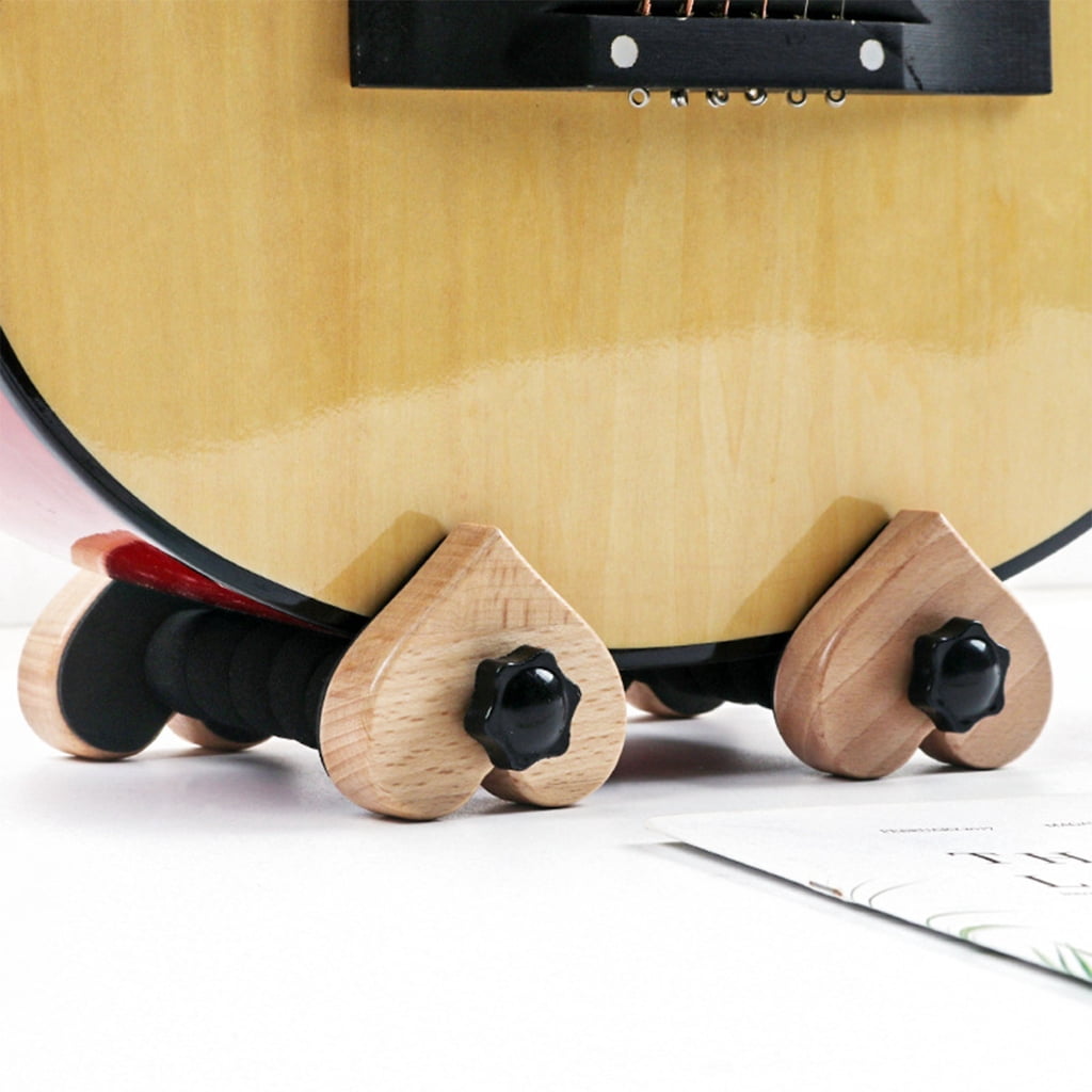 Walnuts Beech Wood Guitar Holder Unique Heart Shape Guitar Stand For Home Display Stage