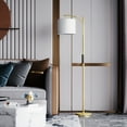 thumbnail image 3 of SUNMORY Gold Modern Arc Floor Lamp with Remote Control and Stepless Dimmable Bulb, Metal Standing Lamps with Hanging Lampshade for Living Room, Bedroom, 3 of 11