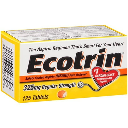 Ecotrin Safety Coated Aspirin Tablets 325mg Regular Strength - 125 CT
