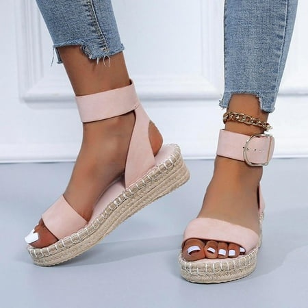 

Homedles Sandals Women- Gift for Women Flat Casual Summer Comfortable Open toe Platform Sandals Pink 36