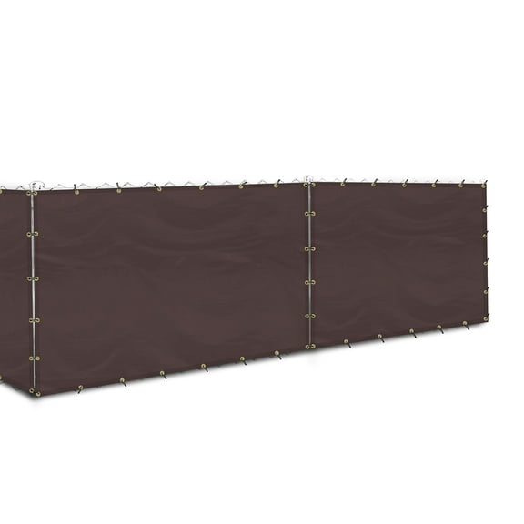 Covers & all Privacy Screen Fence Heavy Duty with Grommets Waterproof 18 Oz - Custom Screen Fence UV & Weather Resistant for Outdoor Porch, Balcony, Garden, Backyard, Swimming Pool (4' x 10', Coffee)