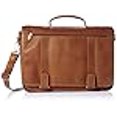 thumbnail image 3 of Piel Leather Double Loop Expandable Laptop Briefcase, Saddle, One Size, 3 of 4