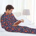 thumbnail image 5 of KLL Sea Animals Sleepwear Mens Flannel Pajamas,Long Cotton Pj Set, 5 of 7