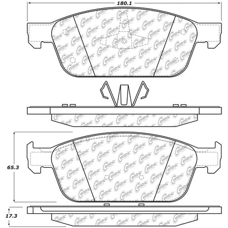 Centric Brake Disc - Centric 103.16450 Disc Brake Pad Set for 13-17 Ford Focus