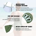 thumbnail image 6 of Girls One-Piece Cut Out Design Swimsuit with Cover Up Skirt Adjustable Straps Swimwear Solid Color Bathing Suit for Girls Ages 7-16 Years, 6 of 10