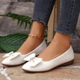 thumbnail image 6 of Miluxas Women's Ballet Flat Shoes Bowknot Flats Round Toe Wedding Flats White 6.5(38), 6 of 9