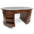 thumbnail image 5 of Crafters and Weavers Legacy Mahogany Wood Leather Top Kidney Desk - Brown Walnut, 5 of 7