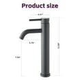 thumbnail image 4 of MAYEERTY Modern Single Handle One-Hole Tall Vessel Bathroom Sink Faucet, Stainless Steel, Matte Black, 4 of 9