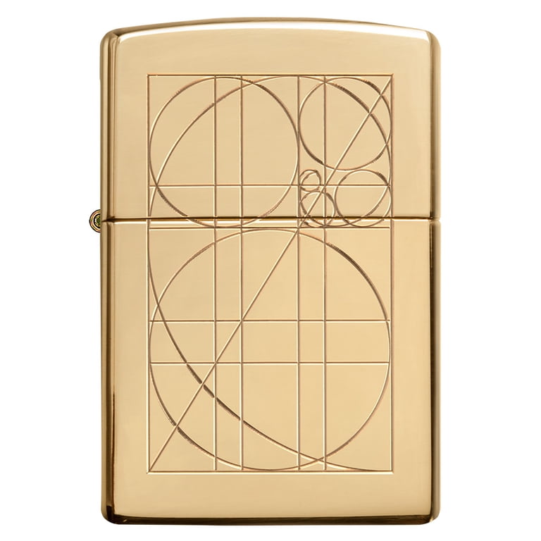 Zippo Refillable Golden Ratio Armor High Polish Brass Pocket