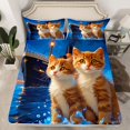 thumbnail image 2 of Homewish Orange Cat Bed Sheets,Pet Kitten King Sheets,Ocean Adventure Sheet Set For Girls Teens,Breathable Home Decor,4-Piece, 2 of 7
