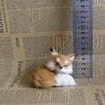 thumbnail image 7 of Walbest 3.15" Mini Simulation Fox Toy Window Display Ornament, Realistic Adorable Plastic Fleece Long Plush Cute Squatting Fox Model, 7 of 7