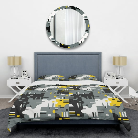 Designart 'Retro Abstract Design I' Mid-Century Modern Duvet Cover Set
