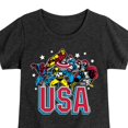thumbnail image 3 of Marvel - USA - Girls Fitted Short Sleeve Graphic T-Shirt, 3 of 5