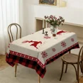 thumbnail image 2 of Christmas Snowman Santa Claus Tablecloth Winter Wedding Party Decor Xmas Tree Snow Rectangle Table Covers Christmas Decorations, 2 of 6