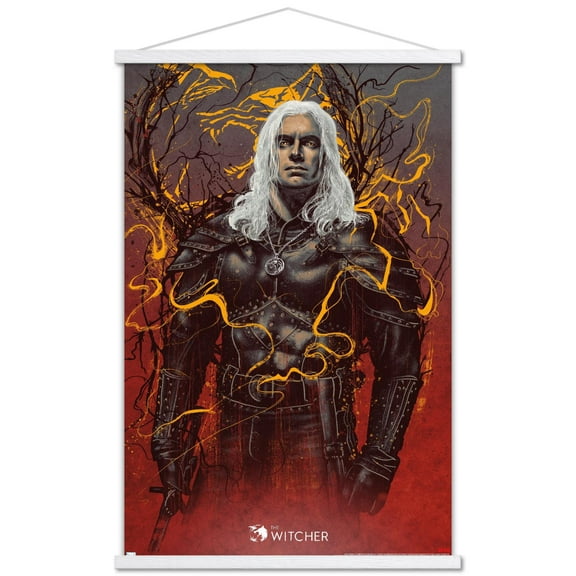 Netflix The Witcher Season 2 - Geralt of Rivia Wall Poster with Wooden Magnetic Frame, 22.375" x 34"