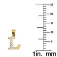 thumbnail image 2 of Genuine 14k Two-tone Gold 0.59" Diamond-cut Initial Letter L Necklace 16", 18", 20", 22" Trendy Charm Initial Necklaces for Women, 2 of 8