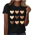 thumbnail image 2 of ClodeEU Women Cute Tops Heart Graphic Tees,Printed Crewneck Short Sleeve T Shirts Black,Womens Plus XXL, 2 of 4
