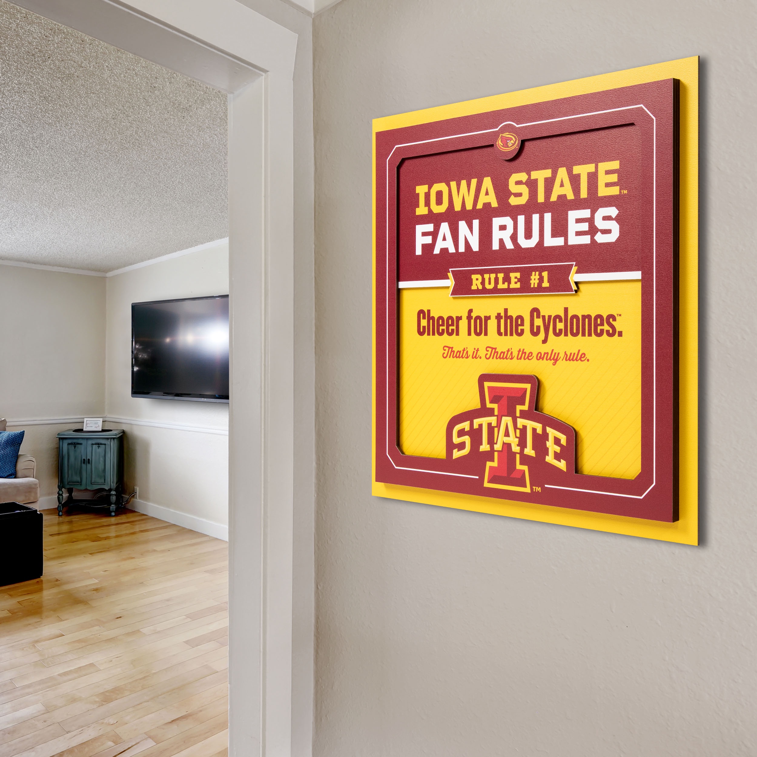 YouTheFan NCAA Iowa State Cyclones Fan Rules 3D Wall Art