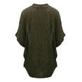 thumbnail image 2 of Made by Johnny Women's Short Sleeve Open-Front Batwing Cardigan L OLIVE_BLACK, 2 of 6