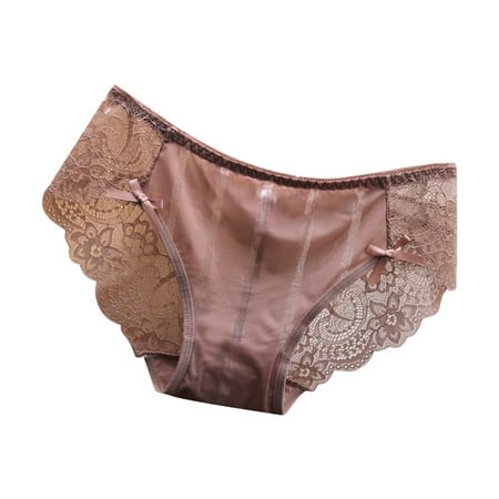 Youmylove Seamless Underwear For Women Seamless Lace Panties Low Waist Sexy Sweet Silk Smooth Cotton Crotch Triangle Pants Soft Stretch No Show Boxer Shorts Briefs