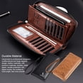 thumbnail image 3 of Guardurnaity Cartera larga con cremallera para hombre, bolsa de crédito, monedero, tarjetero, Vertical, antirrobo, gran capacidad para ama de Carteras Negro, 3 of 6