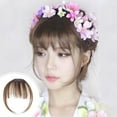 thumbnail image 2 of FSTDelivery Hair Clip in Bangs Wispy Human Hair Bangs Hairpieces for Women, Fringe Neat Faker Bangs with Temples Hairpieces for Party and Daily Wear, Brown Hair Extension, 2 of 7