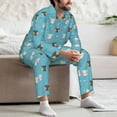 thumbnail image 7 of Naloa Cat Fish Men’s Pajamas Set - Long Sleeve Button Down Sleep Shirt and Pajama Bottoms Sleepwear Set-Large, 7 of 7