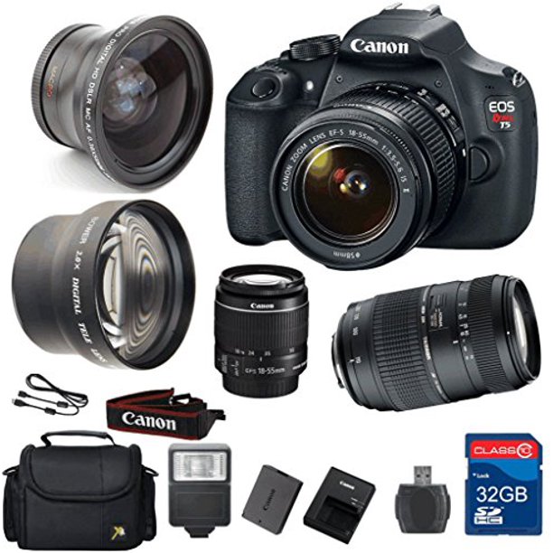 Canon Rebel T5 DSLR Camera + 1855mm IS II Lens + Tamron 70300mm