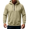 thumbnail image 2 of BVOFAR Mens Hooded Sweatshirt Winter Fleece Full Zip Jackets Quarter Zip Pullover Long Sleeve Outerwear with Multi Pockets Khaki M, 2 of 7