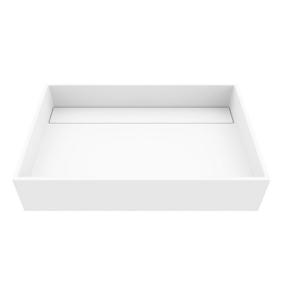 VIGO Montauk Modern White Matte Stone 23 in. L x 15 in. W x 5 in. H Rectangular Vessel Bathroom Sink-VG04026