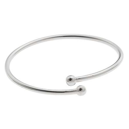 Sterling Silver Flexible Bangle Cuff Bracelet For European Style Large Hole Screw End