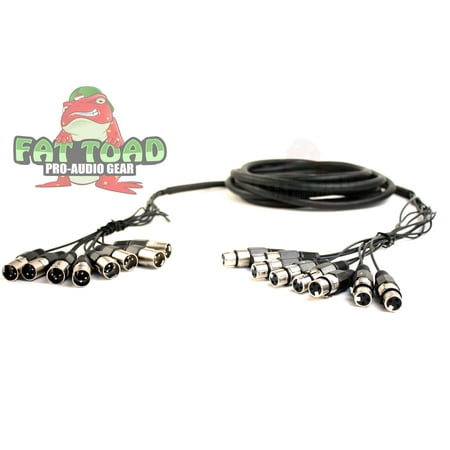 XLR Snake Cable Patch (8 Channels) by Fat Toad Studio, Stage, Live Sound Recording Multicore Cords Pro Audio Shielded Balanced Double-Sided Microphone Cables for DJ Digital Mixers or Amplifiers 1