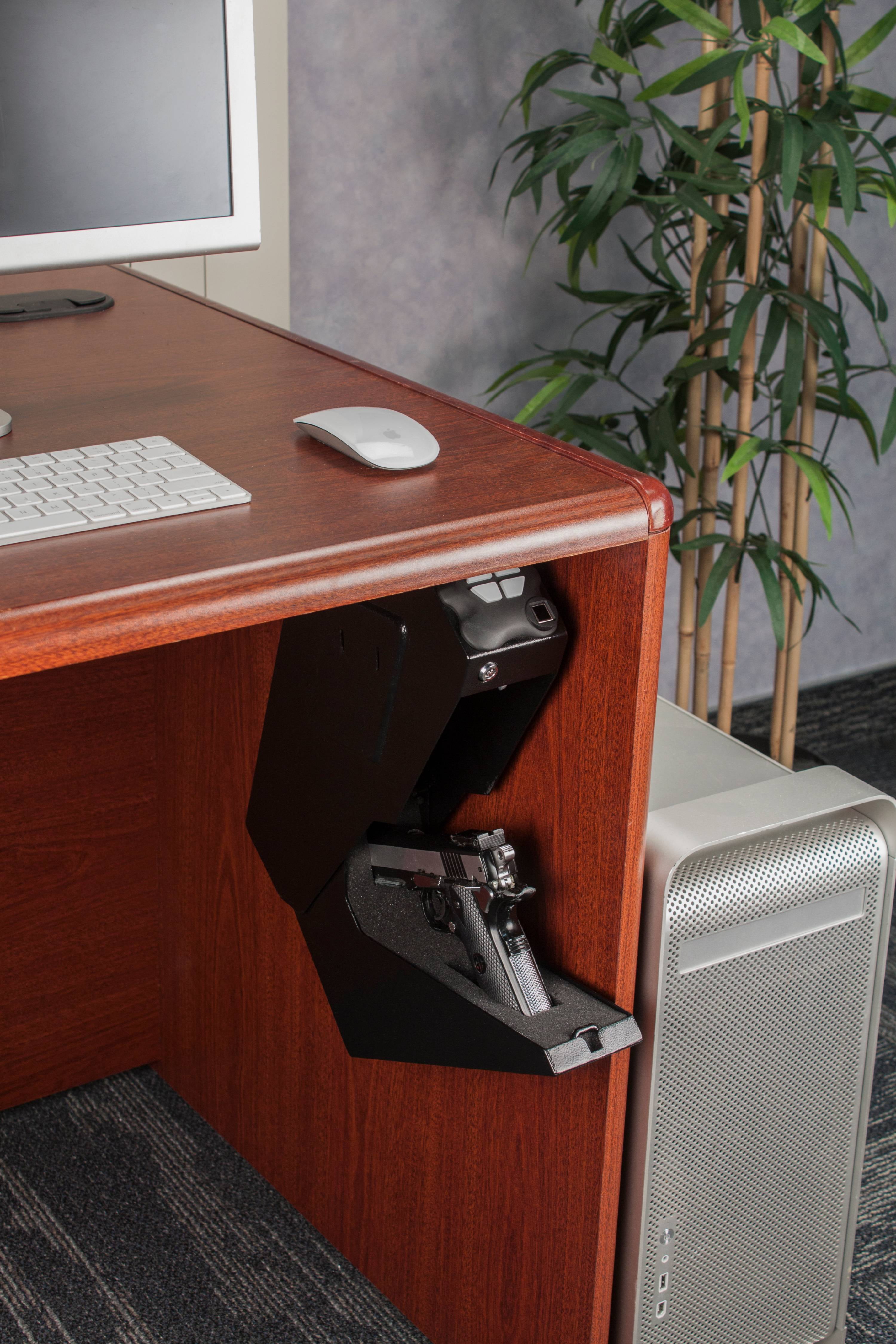 BARSKA Steel Biometric Handgun Safe Pistol Desk Drawer Security Box Fingerprint Access