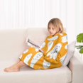 thumbnail image 4 of Orange Halloween Ghosts Blanket Hoodies for Kids 6-13YR Oversize Wearable Blanket Hoodies for Boys Girls Teens, 4 of 7
