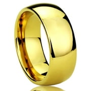 Men's Tungsten Carbide Wedding Band Ring 9mm Comfort Fit Gold Plated Ring For Men & Women