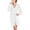 White, variant on Luxalzxs Womens Bathrobe Soft Fleece Dressing Gown Winter Warm Hooded Robes Solid Color Long Sleeve Plush Nightwear Housecoat with Pocket