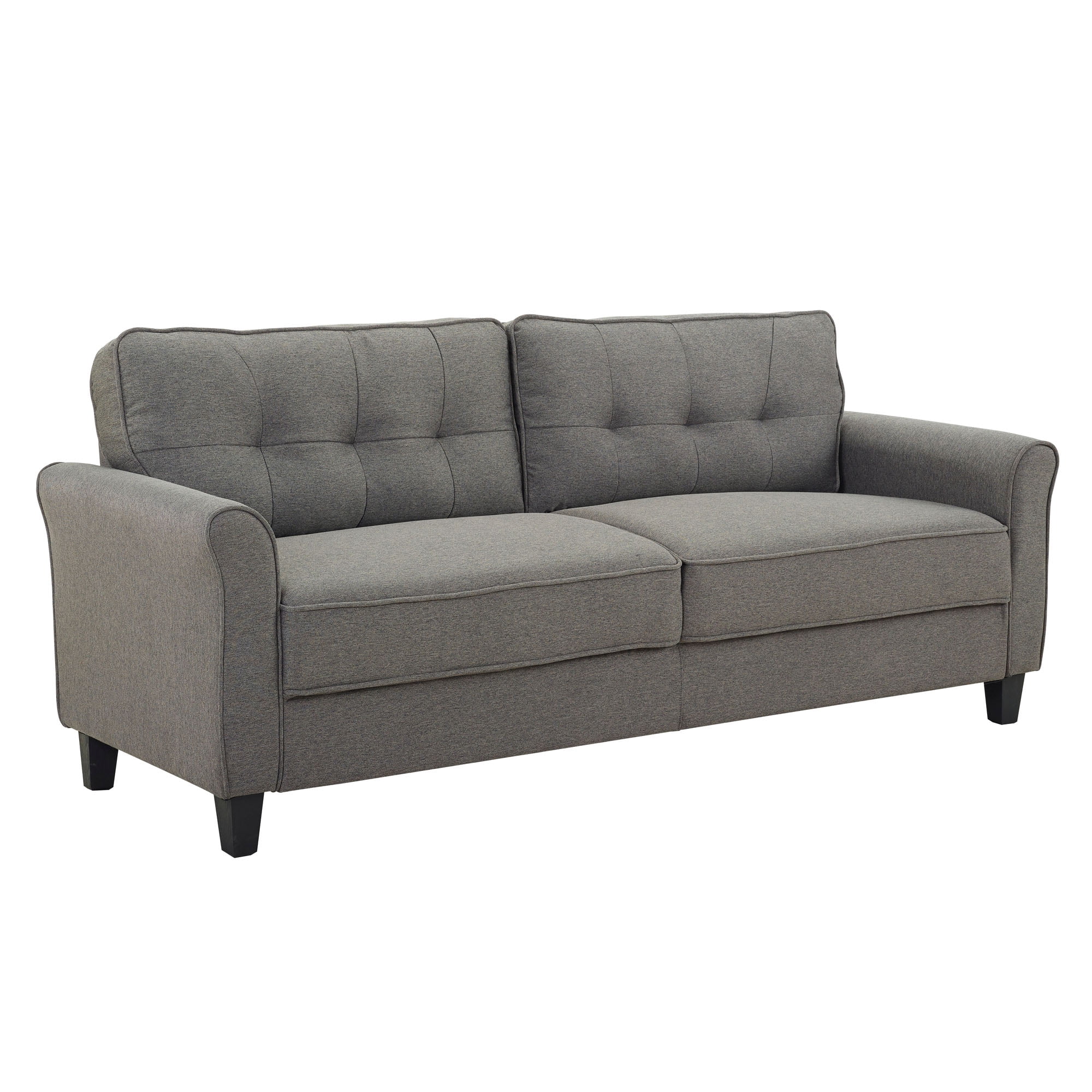 Details about   Lifestyle Solutions Taryn Rolled Arm Fabric Sofa Gray Tufted Hardwood Premium 