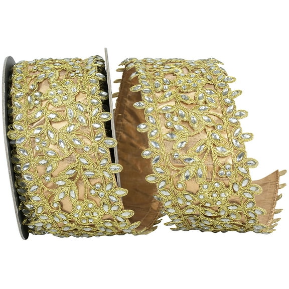 Reliant Ribbon - 94365W-035-40D, Ribbon, Gold, 2-1/2 Inch, 5 Yards