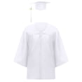 thumbnail image 4 of Kids Graduation Gowns for Kids with Cap with Gold Stole White Cap and Gown Set Graduation Celebration Dress Outfit, 4 of 8