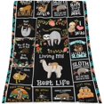 thumbnail image 4 of Sloth Blanket Super Soft Micro Fluffy Cozy Fuzzy Throws Flannel Blankets Gift for Bed Sofa Plane/Living Room Decor 60x50 Inch, 4 of 6