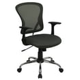 thumbnail image 3 of Flash Furniture Mid-Back Dark Gray Mesh Swivel Task Office Chair with Chrome Base and Arms, 3 of 13