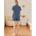 thumbnail image 3 of Ekouaer Womens Cotton Pajamas Set Classic Short Sleeve Pjs Set Soft Button Down Sleepwear Loungewear, 3 of 6
